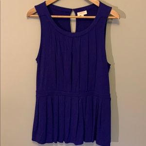 Deletta royal blue peplum top EUC